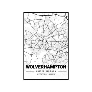 Wolverhampton Light City Map T-Shirt