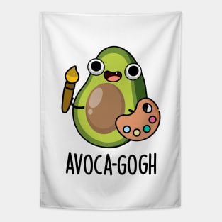 Avoca-gogh Cute Avocado Artist Pun Tapestry