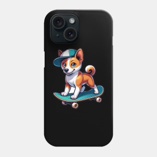 Basenji Skateboarding Phone Case