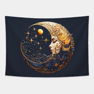 Celestial Sun and Moon Tapestry