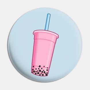 Strawberry Bubble Tea Pin