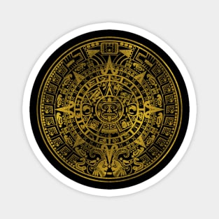 Gold  Aztec Inca Mayan Calendar Magnet