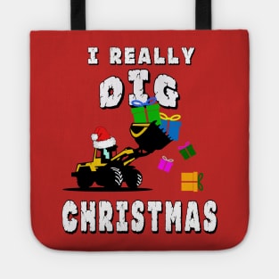 I Really Dig Christmas Excavator Gift for Kids Tote