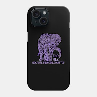 End Alz Memories Matter Elephant Alzheimer's Awareness Phone Case