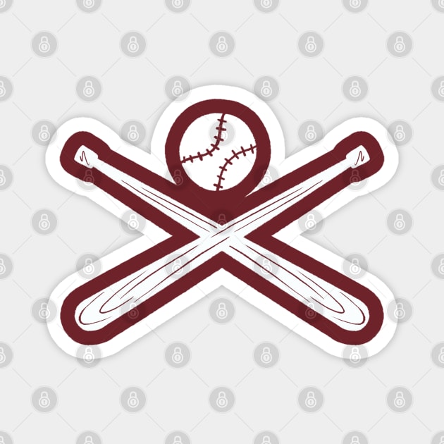 Baseball crossbones Magnet by Sketchy