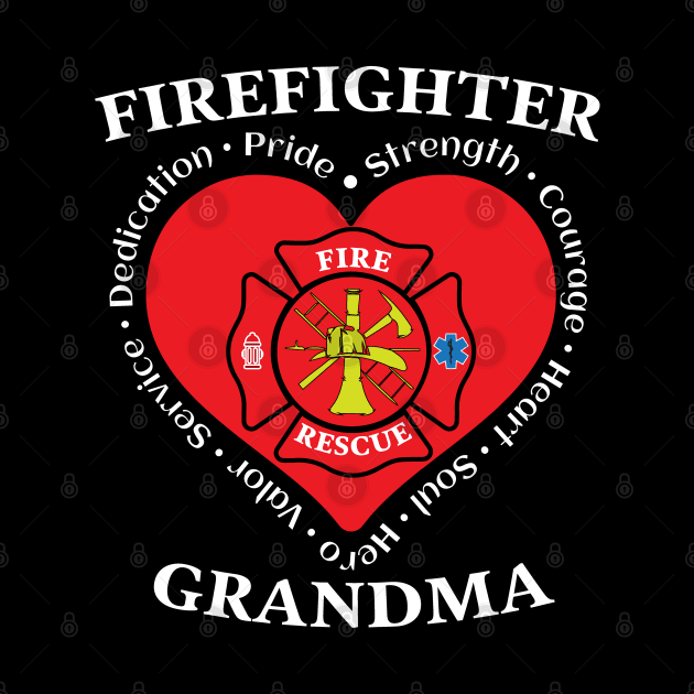 Firefighter Grandma Fire Rescue Grandma by Rosemarie Guieb Designs