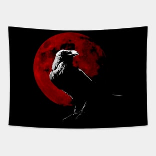 Blood Moon Raven Tapestry