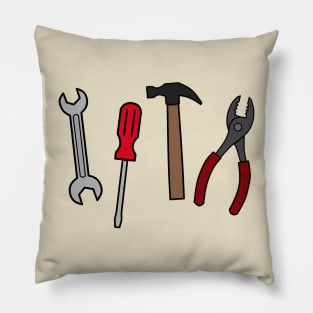 Carpentry tools cartoon illustration Pillow