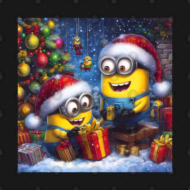 Merry Minions: Festive Christmas Art Prints Featuring Whimsical Minion Designs for a Joyful Holiday Celebration! by insaneLEDP