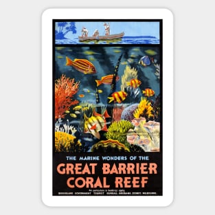 Australia Tourism Great Barrier Coral Reef Ocean Fishing Vintage