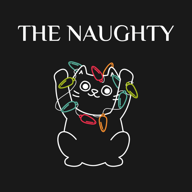 cute matching family cat design, the naughty by the christmas shop