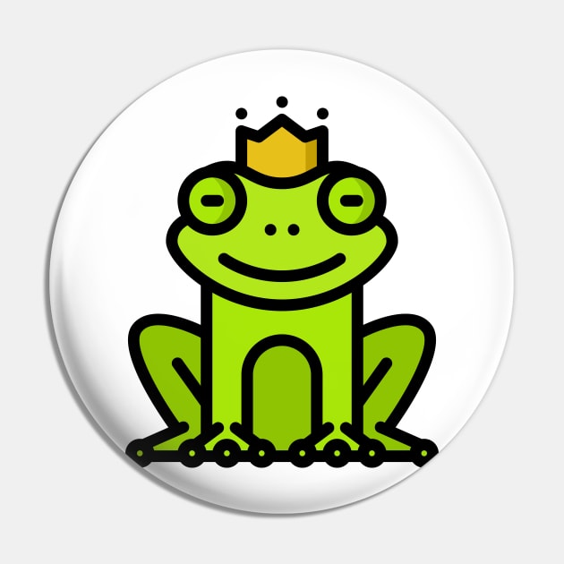 Frog Toad King Crown Lime Green Pin by BradleyHeal