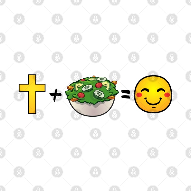 Christ plus Salad equals happiness by thelamboy