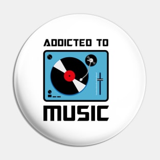 Addicted to music Retro Vinyl Player Pin