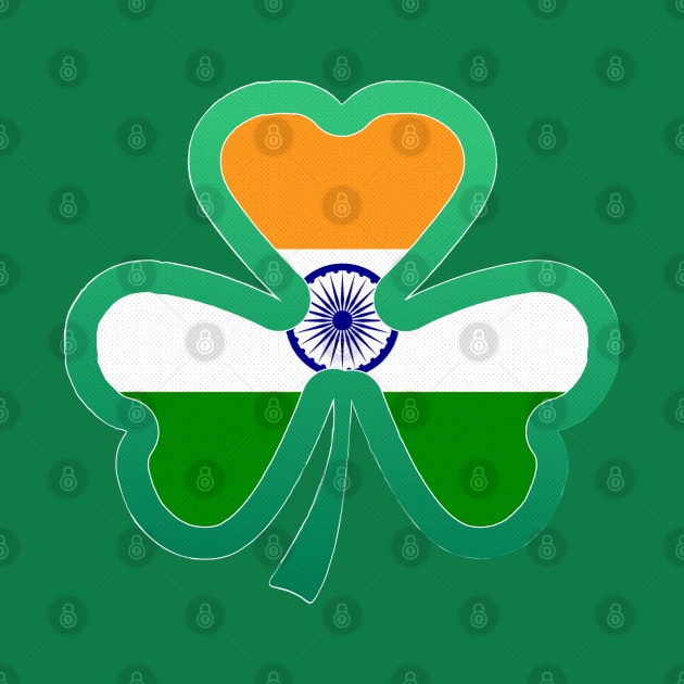 Indian Flag for st patricks day, Irish Shamrock by Myteeshirts