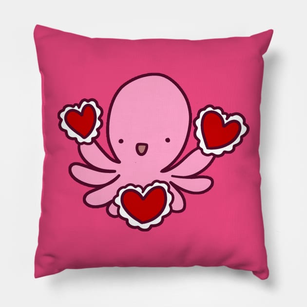 Valentine Octopus Pillow by saradaboru