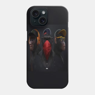 3 wise swag,Banksy Dj Gorilla,Thinking Monkey Headphones Phone Case