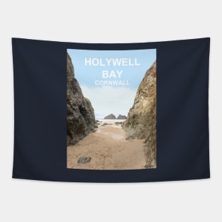 Holywell Bay Cornwall. Cornish gift. Travel poster Tapestry