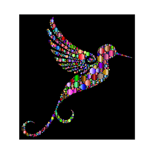 Colourful hummingbird in prismatic bubble design 1 T-Shirt