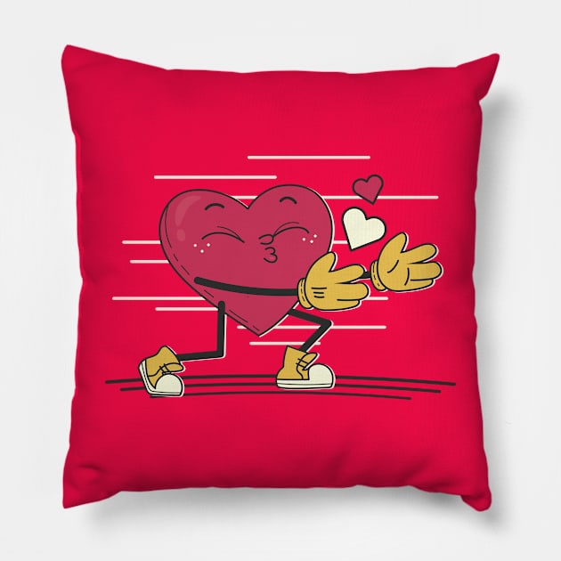 Funny Heart Gifts Mens Kids Boys Valentines Day Pillow by vestiti