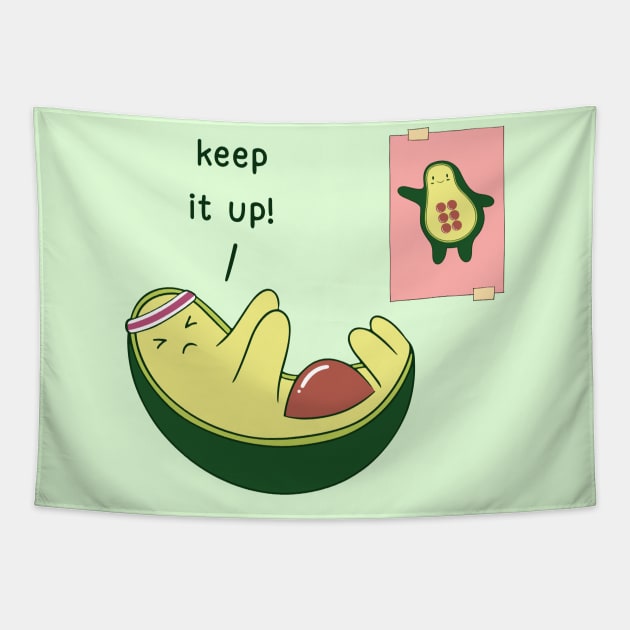 Avocado Fitness Tapestry by Bruno Pires