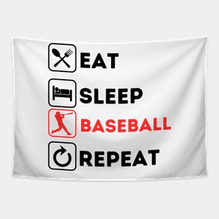 Eat sleep baseball repeat Tapestry