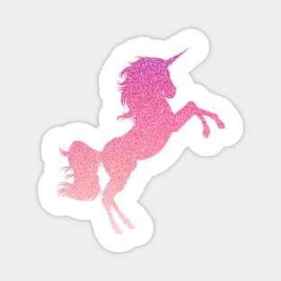 Pastel Pink Ombre Faux Glitter Unicorn Magnet