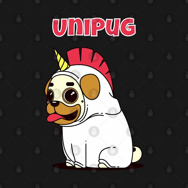 UniPug Unicorn Pug Dog by jutulen