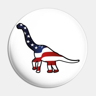 American Flag Funny Dinosaurs Pin