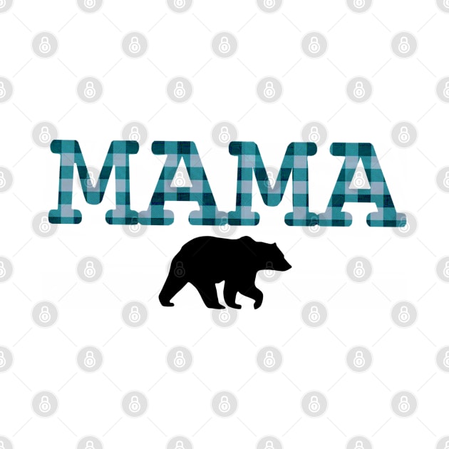 Mama Bear Light Blue Check by JellyFish92