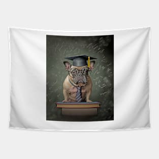French Bulldog Graduate Scholar Tapestry