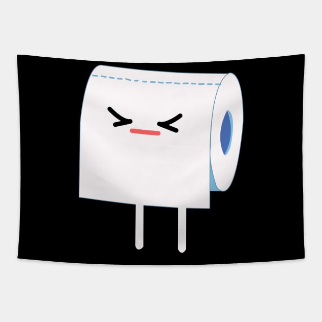 Cute Frustrated Toilet Paper Graphic Illustration Tapestry by StreetDesigns