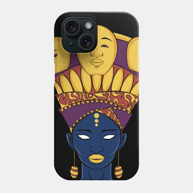 Cosmic Nubian Queen Phone Case by Davidcongo