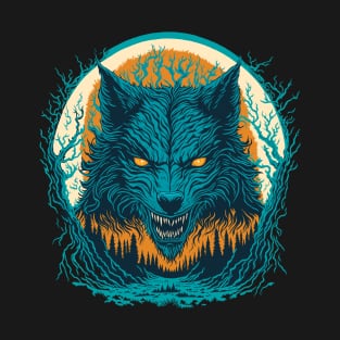 Werewolf Face Graphic Design T-Shirt