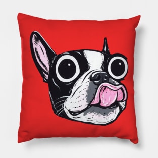 Boston Terrier Face Pillow