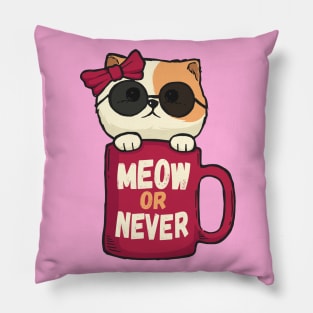 MEOW or Never Pillow