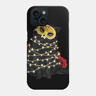 Black Calavera Cat Phone Case