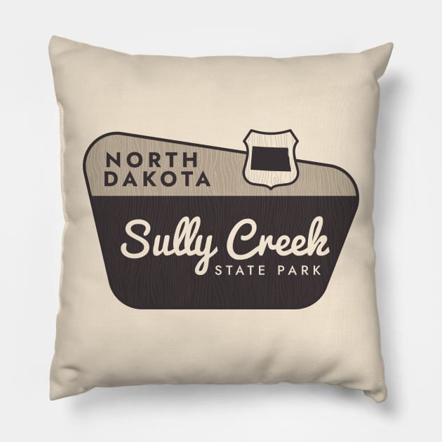 Sully Creek State Park North Dakota Welcome Sign Pillow by Go With Tammy