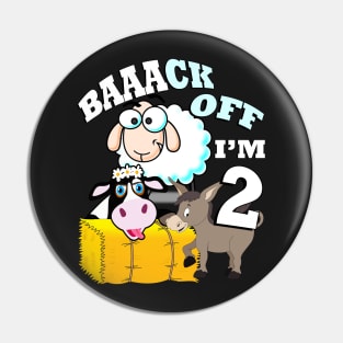 Birthday for Two Year Old, Farm Birthday Party Theme, 2 Baaack Off I’m 2 Farm Themed Birthday Gift Pin