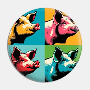 Porcine Pop Palette: Vibrant Artistic Pig Portrait Pin