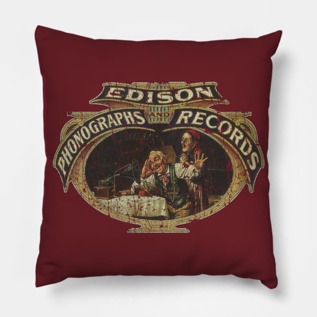 Edison Phonographs and Records 1888 Pillow by JCD666