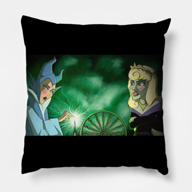 Maleficent vs Aurora Pillow by Anastisova