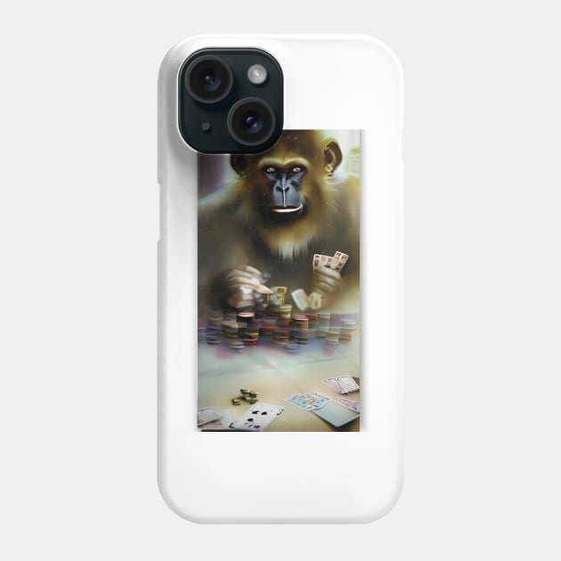 Illegal Monkey Playing Cards Phone Case by ShopSunday