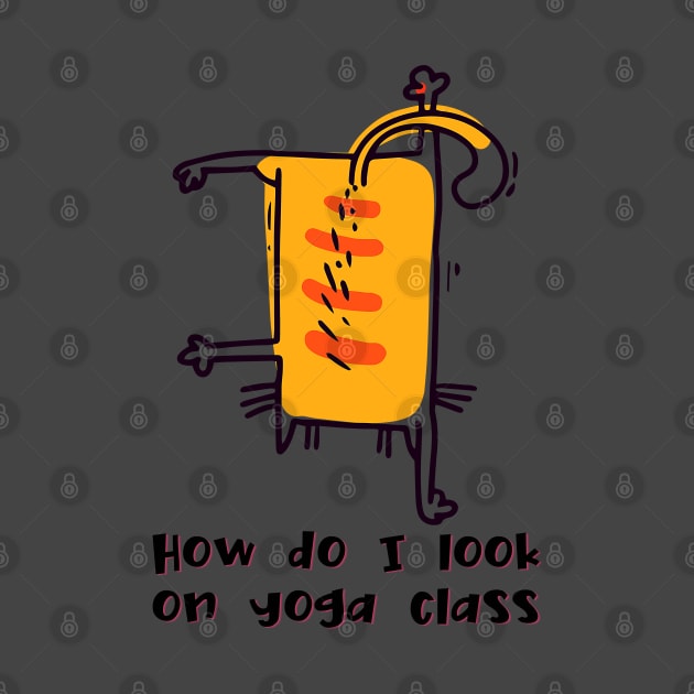 How do I look on yoga class funny yoga and cat drawing by Red Yoga