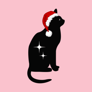 Christmas Side Eye Black Cat T-Shirt