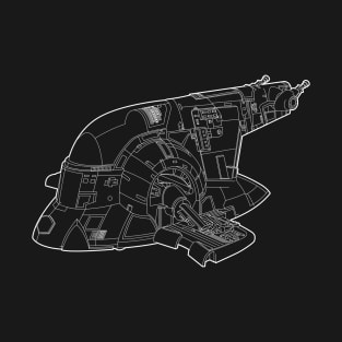 Vintage Collector - Firespray Spaceship Lineart T-Shirt