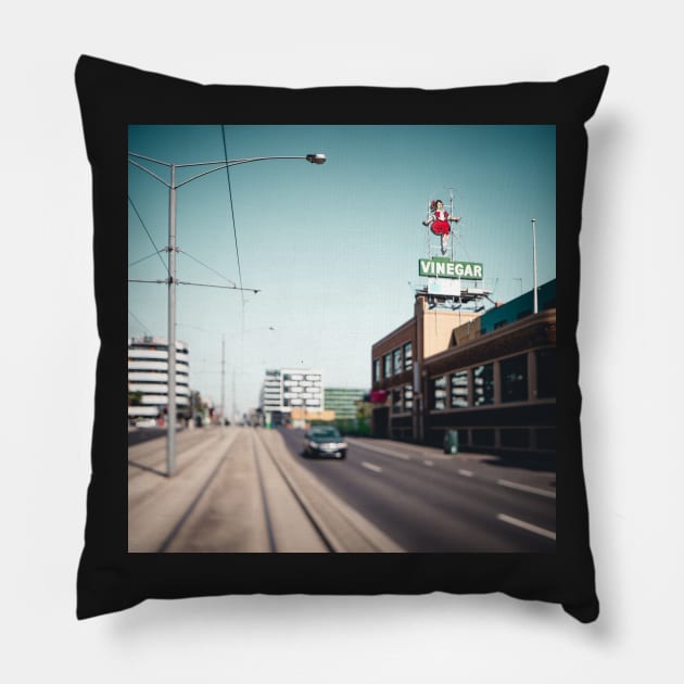 Vintage Skipping Girl Pillow by melbournedesign