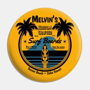 Melvin's Kustom Crafted Surfboards Surfer Pin