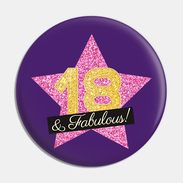 18th Birthday Gifts Women Fabulous - Pink Gold Pin by BetterManufaktur