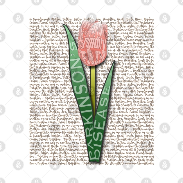 Parkinsons Worded Tulip by YOPD Artist